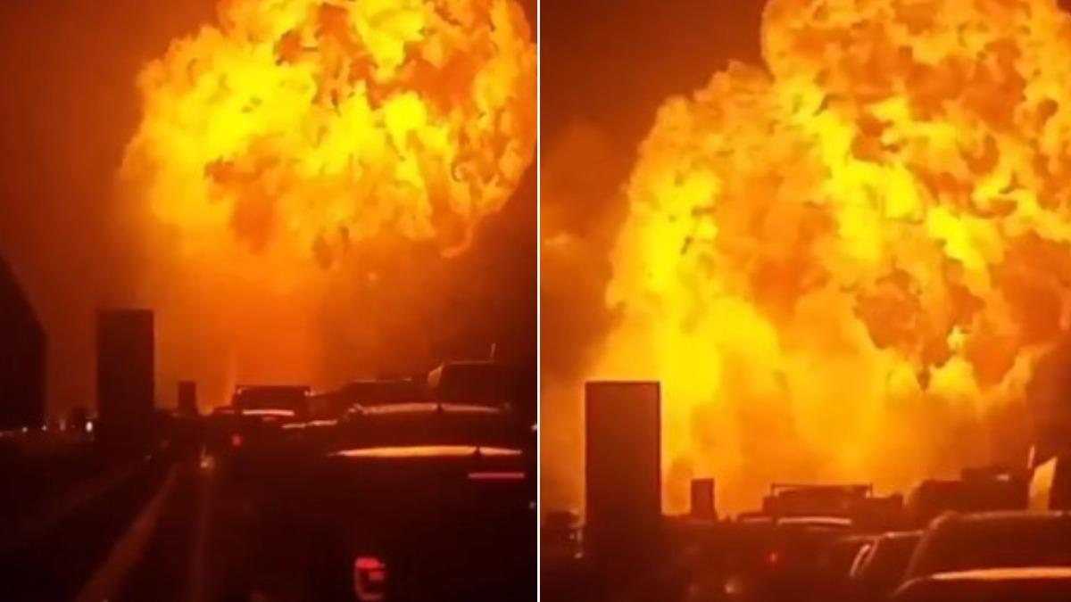 油罐車追撞爆巨型火球！義大利高速公路「炸出大坑洞」畫面曝