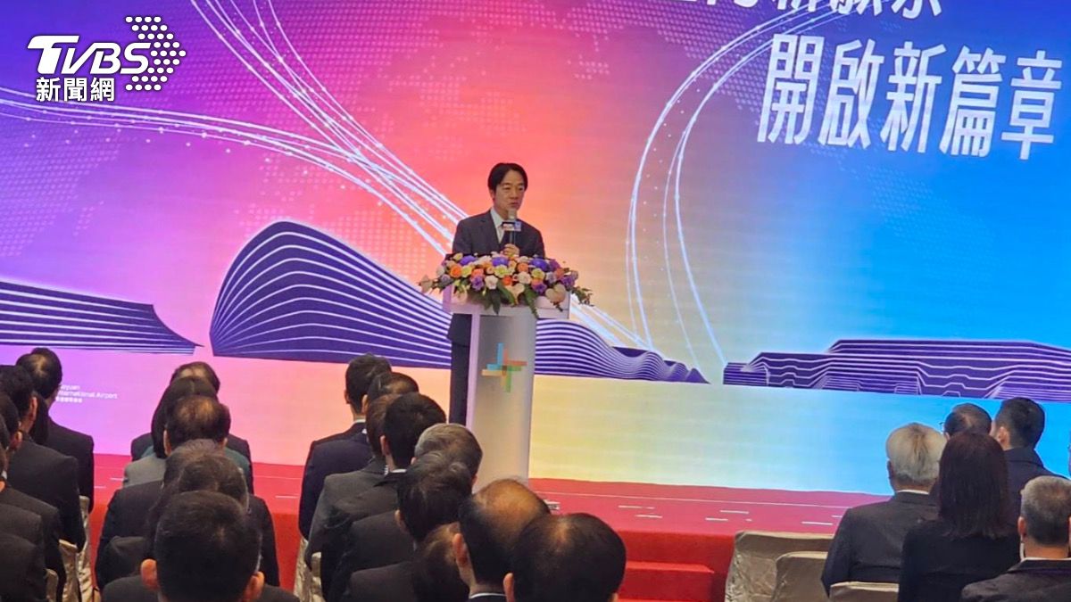 賴清德出席桃機第三航廈北廊啟用典禮。（圖／TVBS）