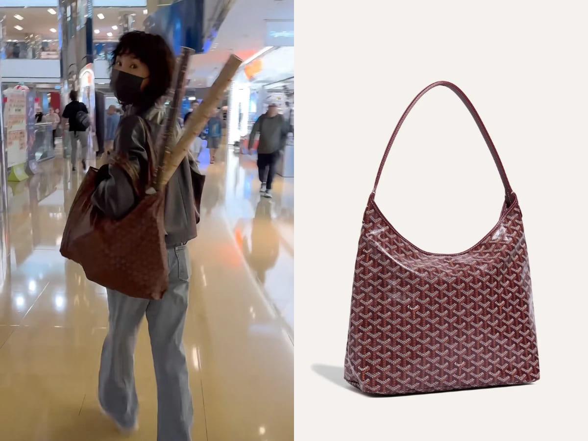 張曼玉肩上這款應是Goyard 的 hobo 款式,不過目前已停產。(圖/翻攝自小紅書@張曼玉Maggie、Goyard官網)