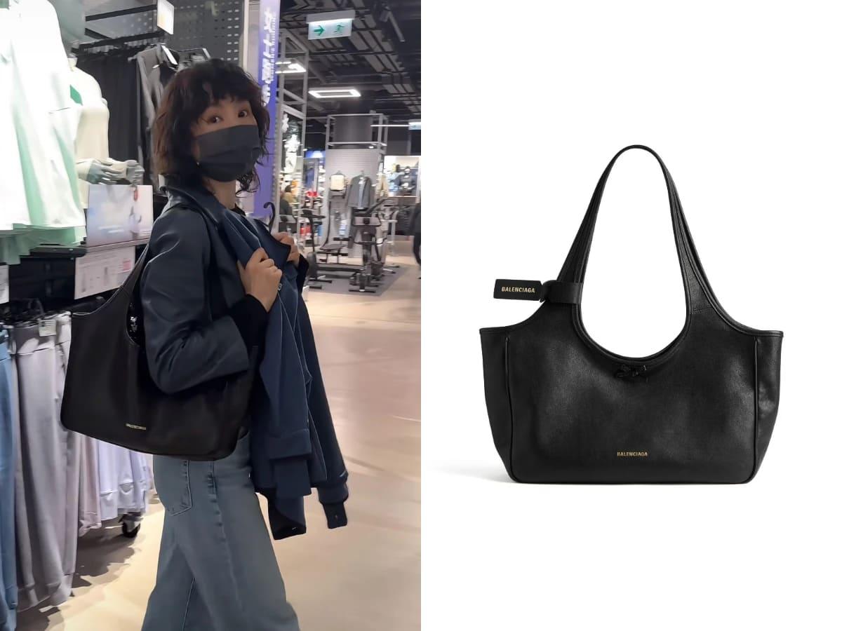 張曼玉耶誕節禮物採買 Vlog 中的包款,是 BALENCIAGA 的 Laundrette Tote Bag East-West。(圖/翻攝自小紅書@張曼玉Maggie、BALENCIAGA官網)