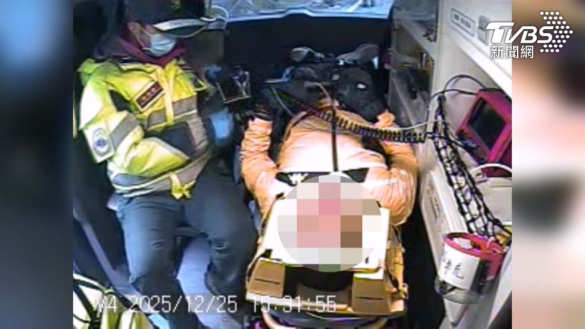 夫妻騎重機下坡遇劫 「移工肇逃」車毀人傷。(圖/TVBS)