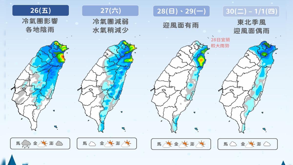 下週降雨熱區。(圖/TVBS)
