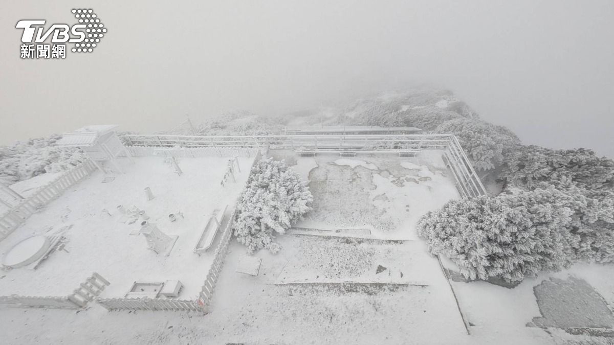 玉山成雪白世界。(圖/TVBS)