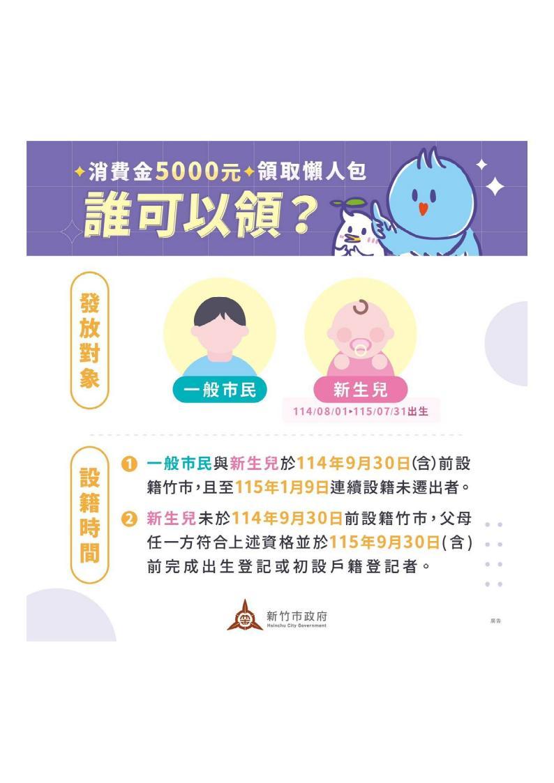 5千元消費金領取資格曝光。(圖/新竹市府提供)