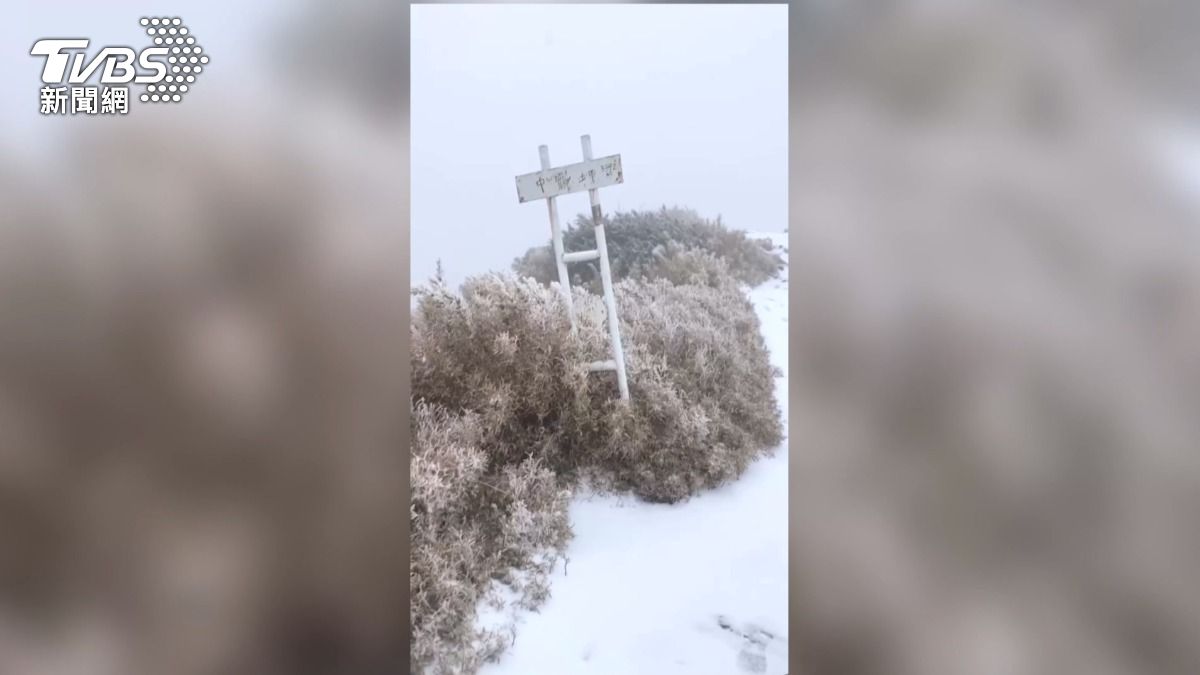 有山友在松壩坪感嘆「好難得喔，下這麼大的雪」。(圖／畫面提供雪管處)