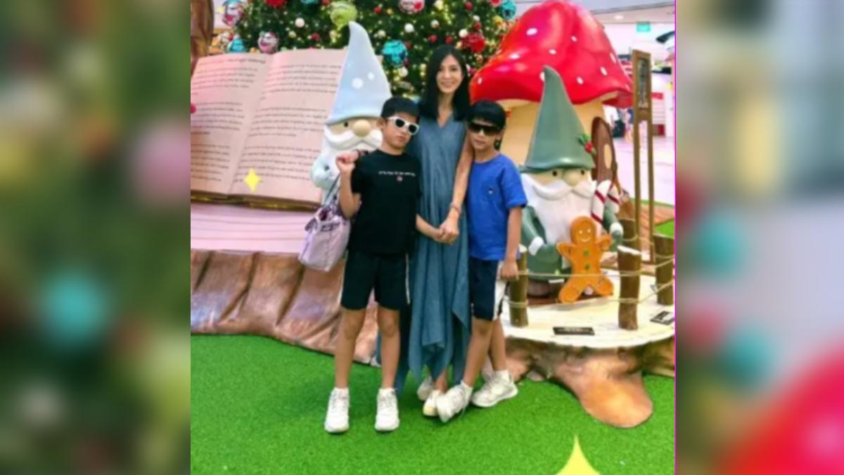 楊采妮雙胞胎愛子罕見曝光。(圖/翻攝自小紅書)