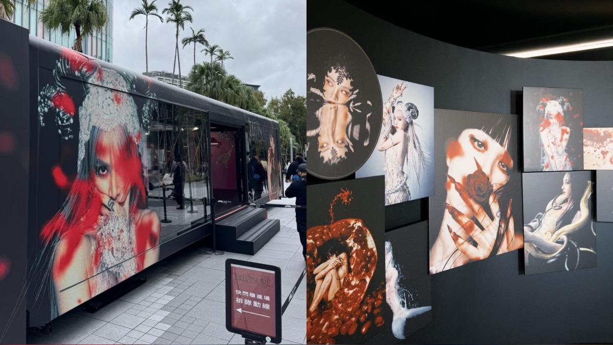 蔡依林開唱前祭「快閃艙」展出周邊商品。(圖/記者江柏均攝)