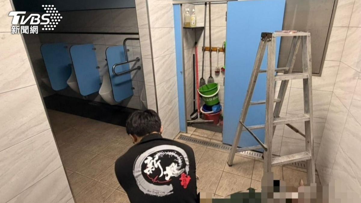 林姓工友修繕時不慎從鋁梯上重摔，頭部重創送醫不治。（圖／TVBS）