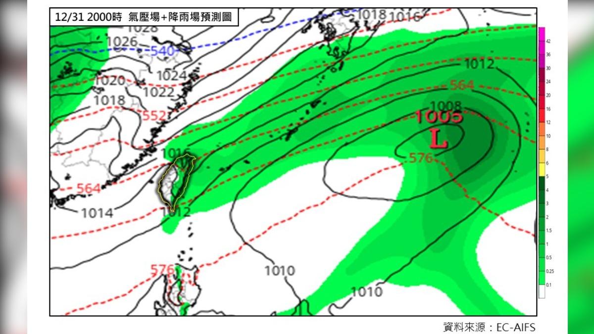 天氣/跨年夜北部多雲有雨 專家曝「101煙火最佳觀賞地點」