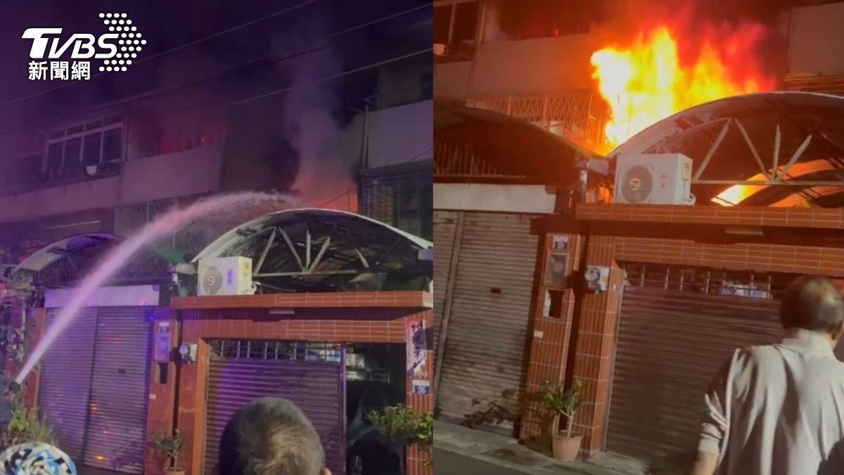 透天民宅二樓起大火，一名60多歲男子倒臥床上死亡。（圖／TVBS）