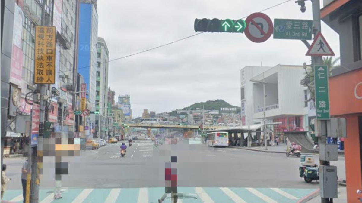 基隆市仁愛區愛三路與仁一路口，為易肇事路口排行第二。（圖／翻攝自google map）