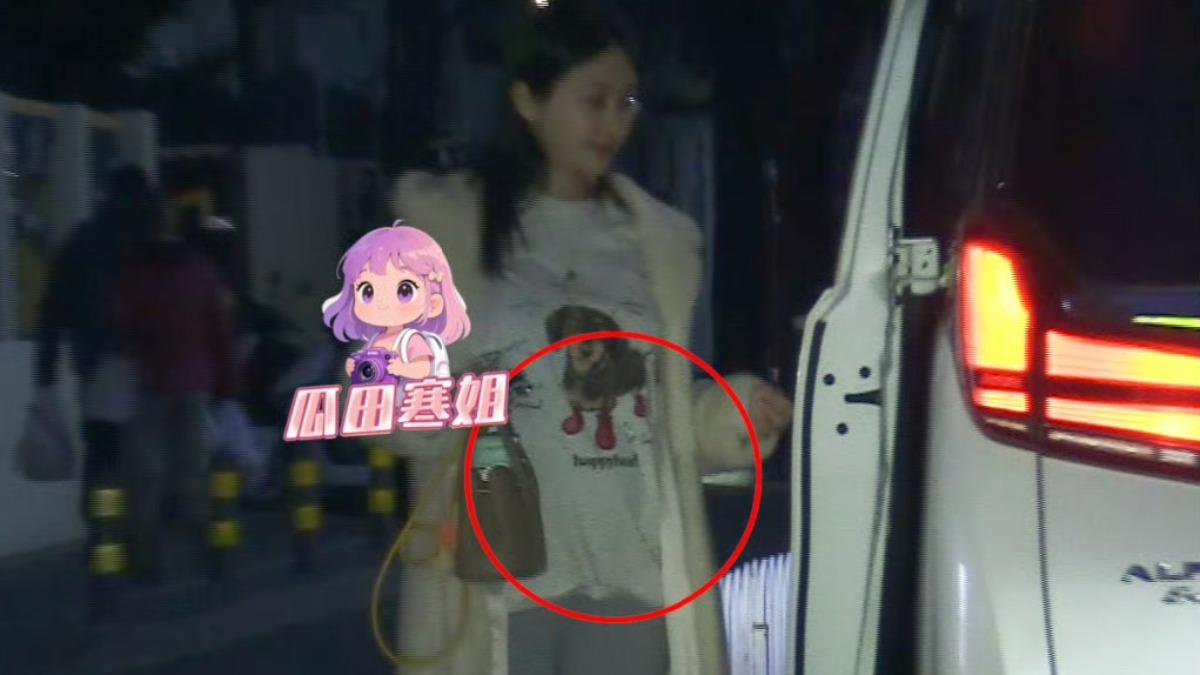陳冰小腹隆起疑懷孕。(圖/翻攝自張小寒微博)