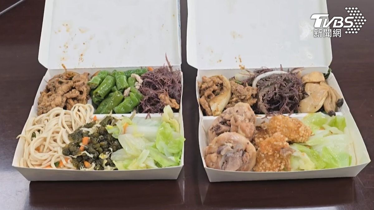 便當有魚還有肉,兩個便當包起來185元,消費者直呼超划算。(圖/TVBS)