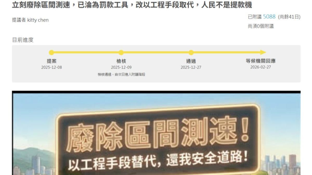 提案附議人數超過5,000人,政府機關必須針對該議題回應。(圖/翻攝自公共政策參與平台)