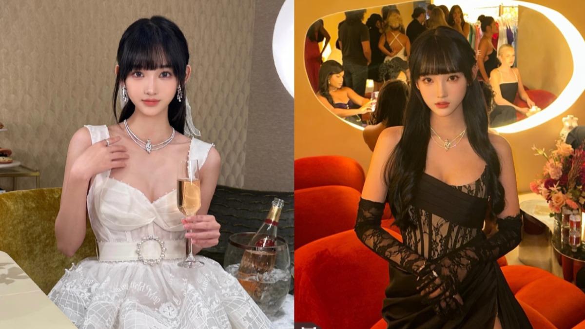 七七配戴的是卡地亞滿鑽配上縞瑪瑙的美洲豹,十分有氣勢。(圖/翻攝自七七小紅書)
