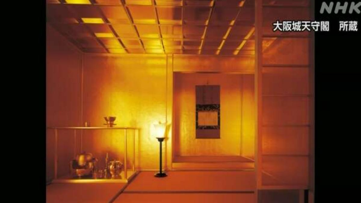 此為黃金茶室的重建模型。(圖/翻攝自NHK)