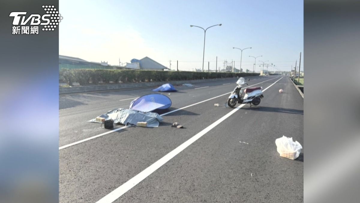 台19線離奇車禍 兩騎士慘死肇事者逃逸。(圖/TVBS)