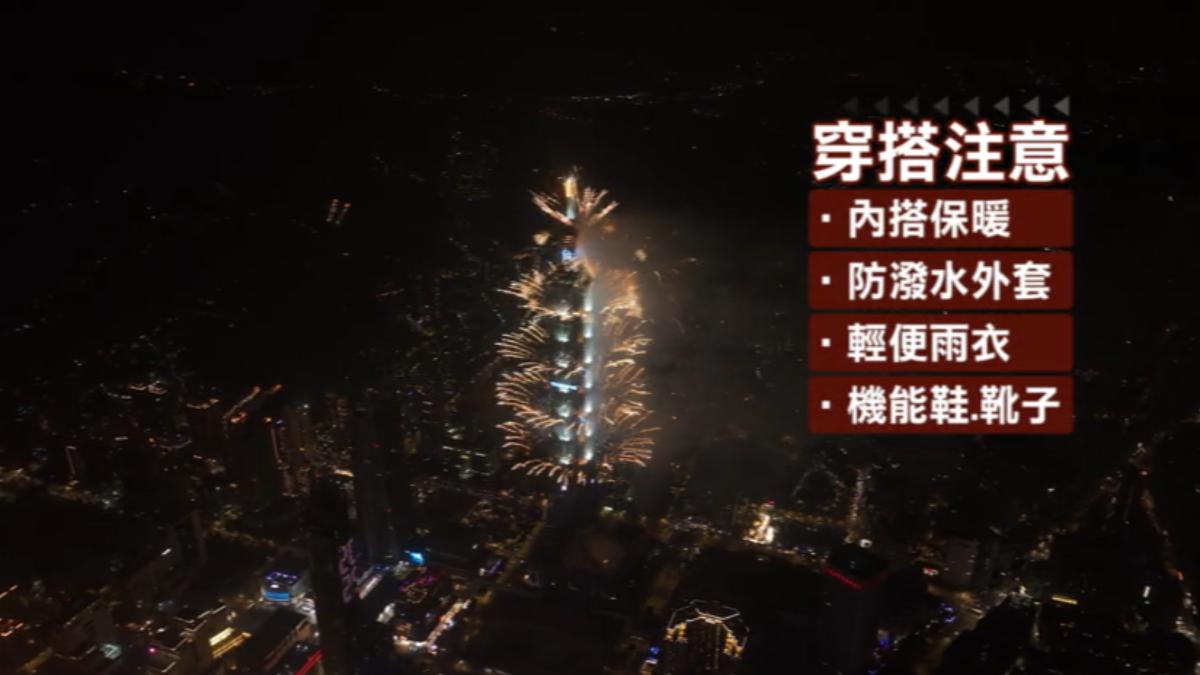 跨年夜下雨機率大,但撐傘容易遮蔽視線,建議可以換上輕便雨衣或穿防潑水外套。(圖/TVBS)