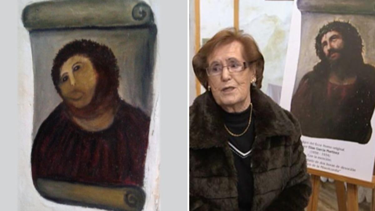 擅自修補耶穌畫像失敗變猴子!西班牙阿嬤逝世 享耆壽94歲