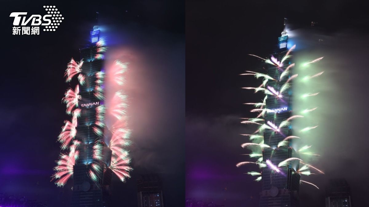 圖輯/台北101煙火雨中綻放360秒 5段落點亮跨年夜