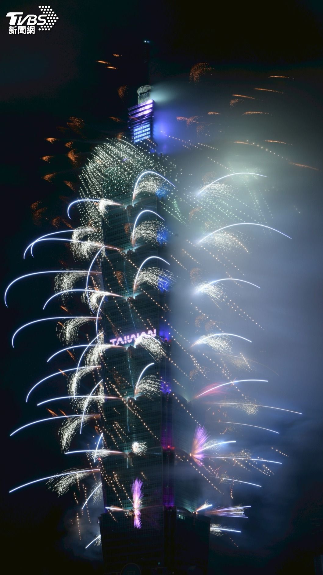 煙火與燈光交相輝映，台北101用360秒的跨年秀迎接2026年到來。（圖／胡瑞麒攝）
