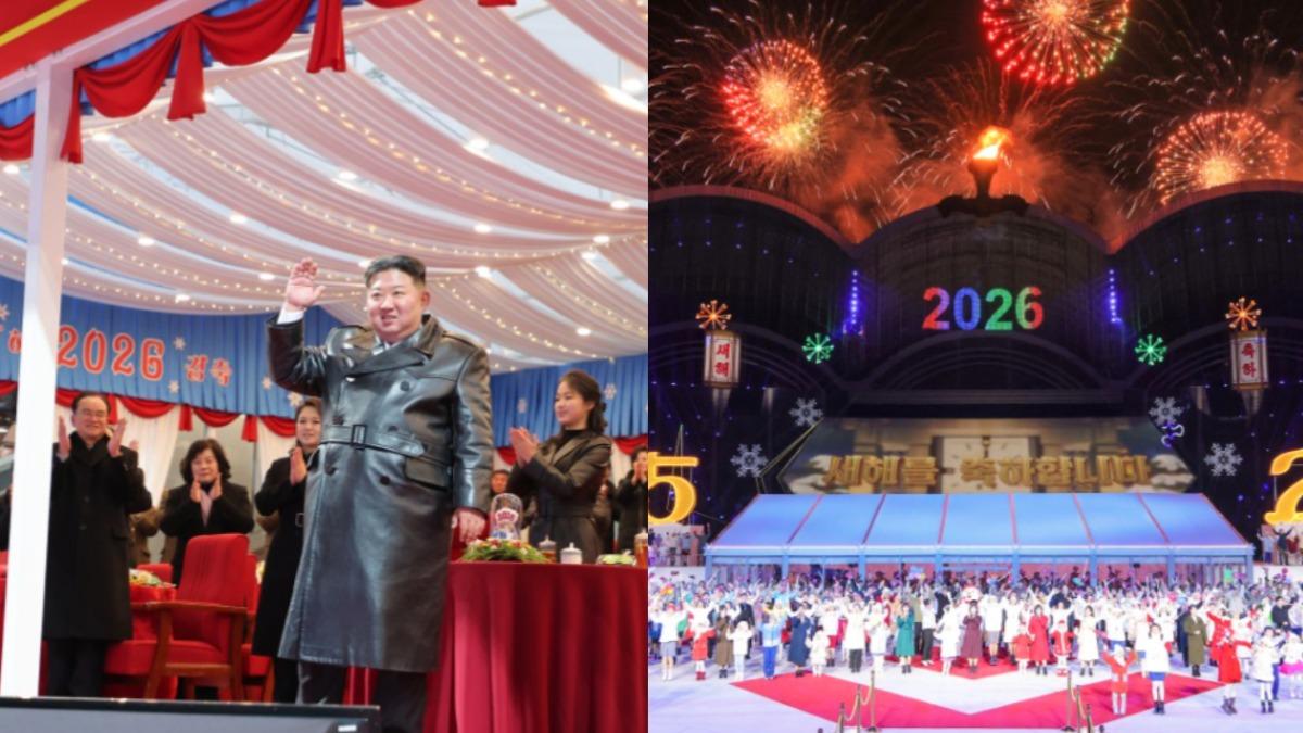 金正恩12月31日在平壤的五一體育場出席新年慶祝儀式。　（圖／翻攝自KCNA）