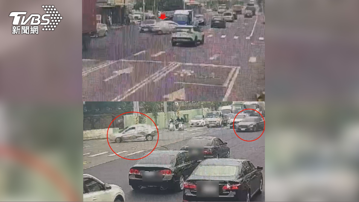 詐騙集團內部成員「黑吃黑」,自導自演搶案,在高雄街頭飛車追逐。(圖/TVBS)