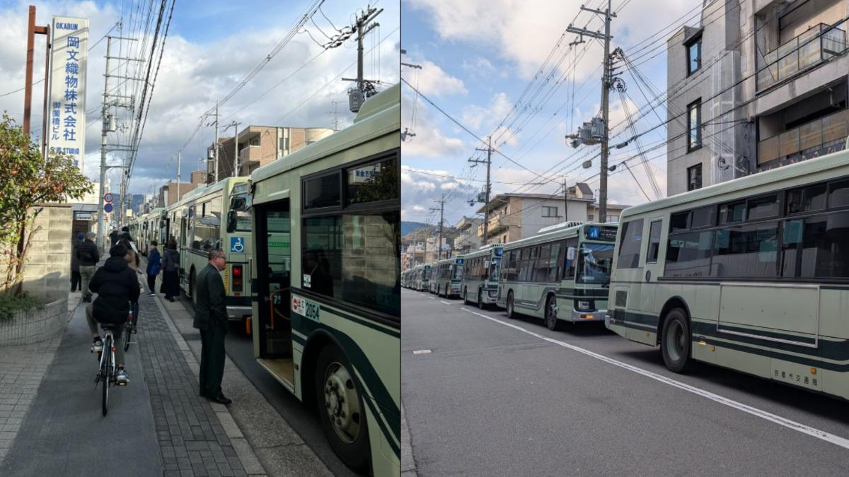 湧神社拜拜京都大塞車!逾30輛公車卡街頭數小時 現場慘況曝