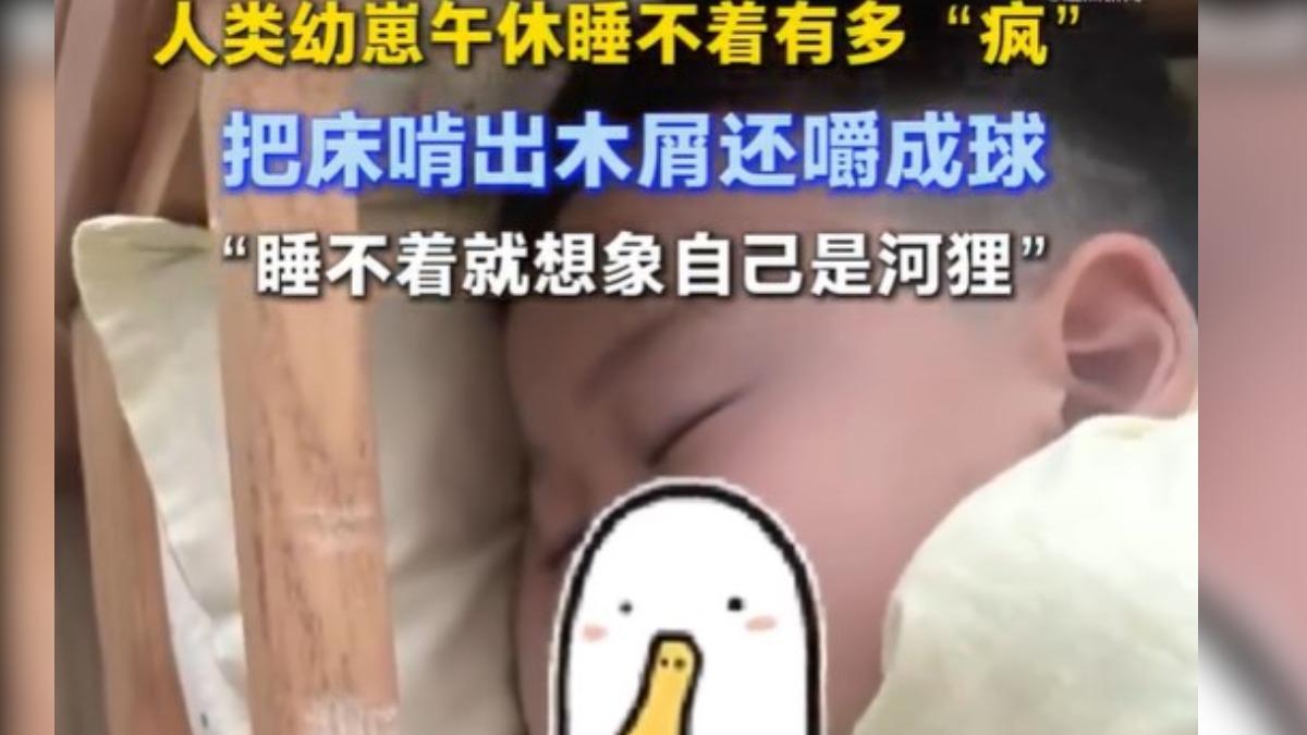 男童向母親表示，睡不著就想像自己是一隻河狸。（圖／翻攝 微博 @羊城晚報）