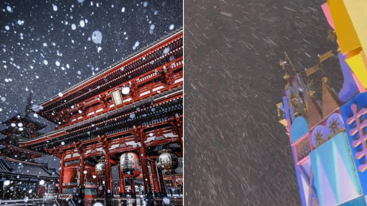 日本東京與橫濱下初雪!淺草寺雪花飛舞 絕美畫面曝