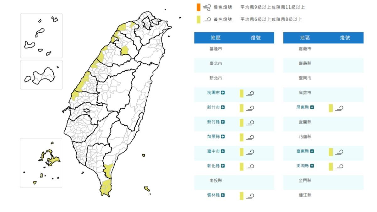 天氣/10縣市強風特報 8級風狂掃至明天