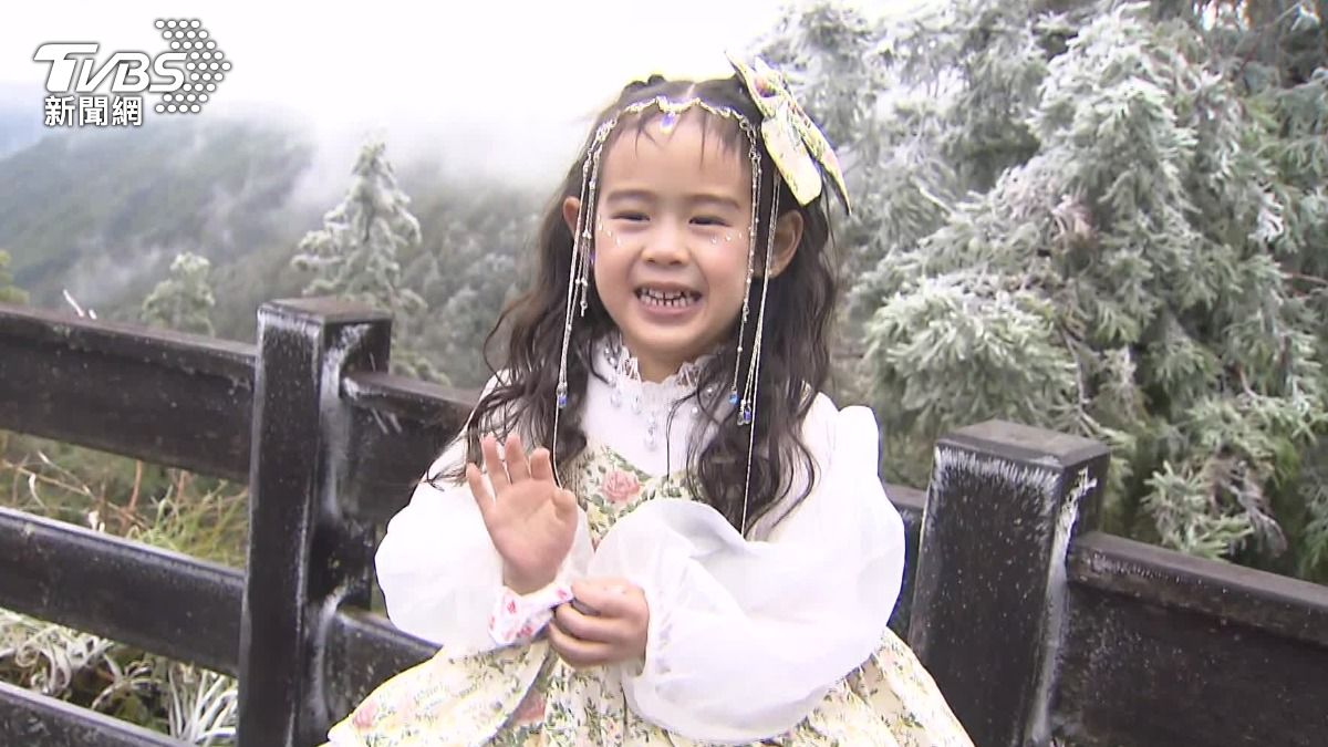 不少民眾特別衝到太平山想看雪,還有家長帶小朋友一起,也帶了暖暖包禦寒。(圖/TVBS)