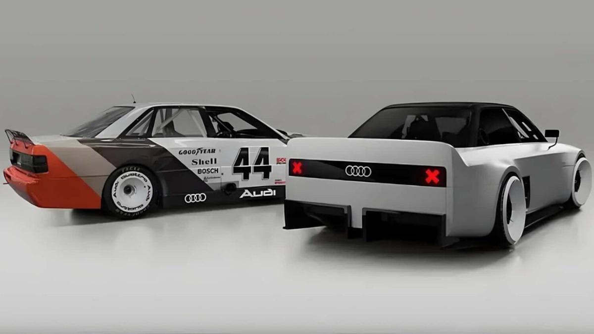 Audi GT50整體設計向1980年代的Audi 90 quattro IMSA GTO與200 quattro Trans-Am賽車致敬。（圖／Audi）