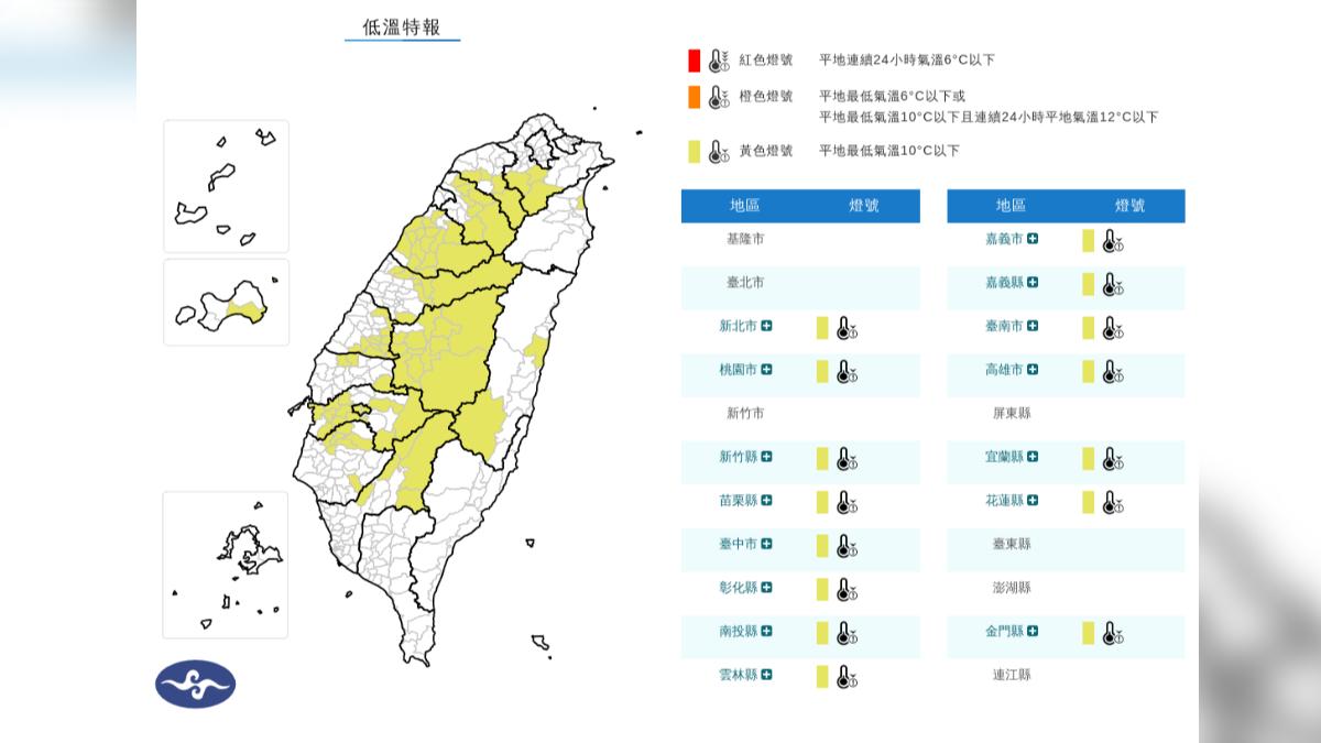 天氣/新竹關西4.8度 輻射冷卻「15縣市低溫特報」冷到明早