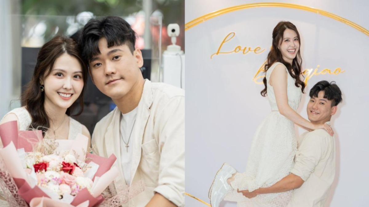 台劇女星帶球披白紗! 國手尪婚禮「公布寶寶性別」全場歡呼