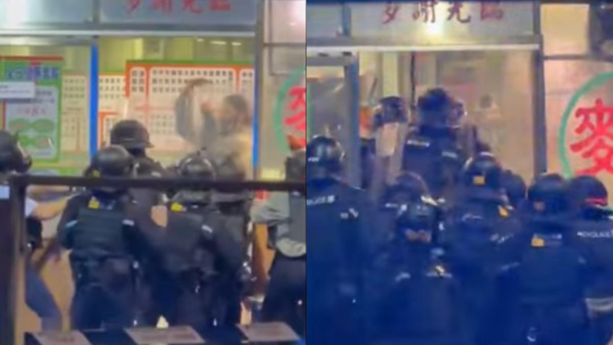 手機沒電付不了錢！陸女失控掀翻港麵店　衝廚房「搶雙刀狂砍警」