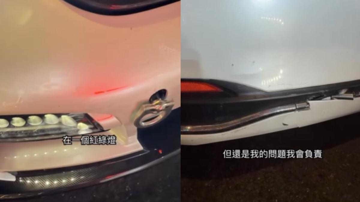 王陽明透露,這起事故並無人員受傷,雙方的車損也不嚴重。(圖/翻攝自「@sunnyboyyy」IG)