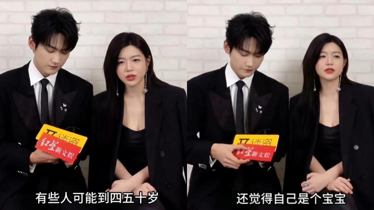 陳妍希(右)覺得心智年齡比較重要。(圖/翻攝自微博)