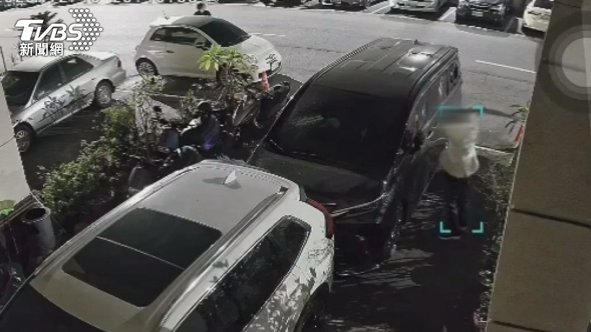 一名72歲男子搭朋友車,持盆栽用大剪刀狂砸屋主車輛洩憤,甚至一度衝進屋內尋仇(圖/TVBS)