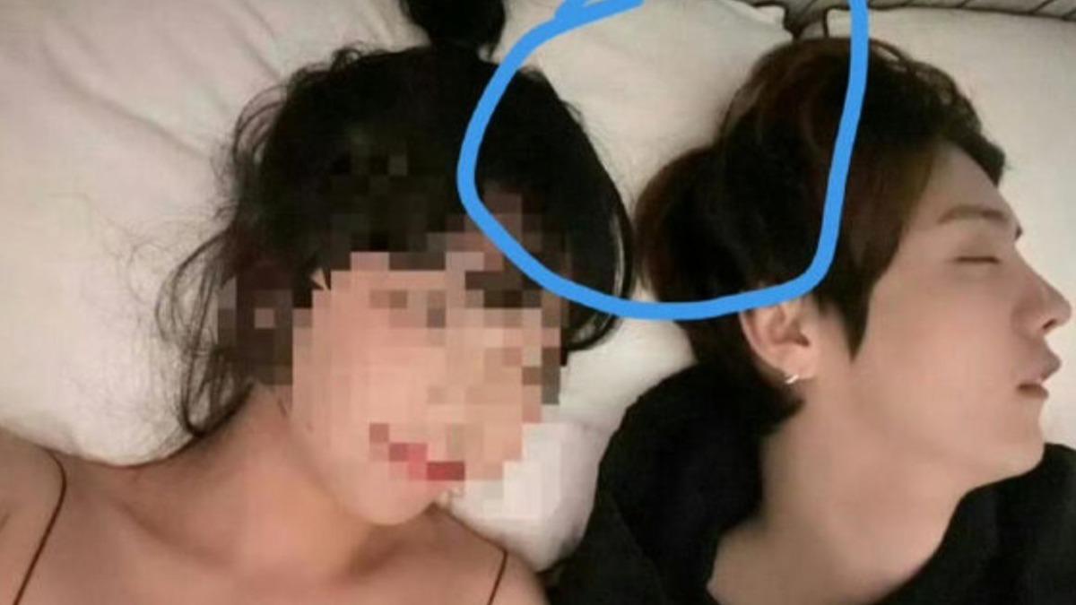 司曉迪的伴侶側臉神似鹿晗。(圖/翻攝自微博)