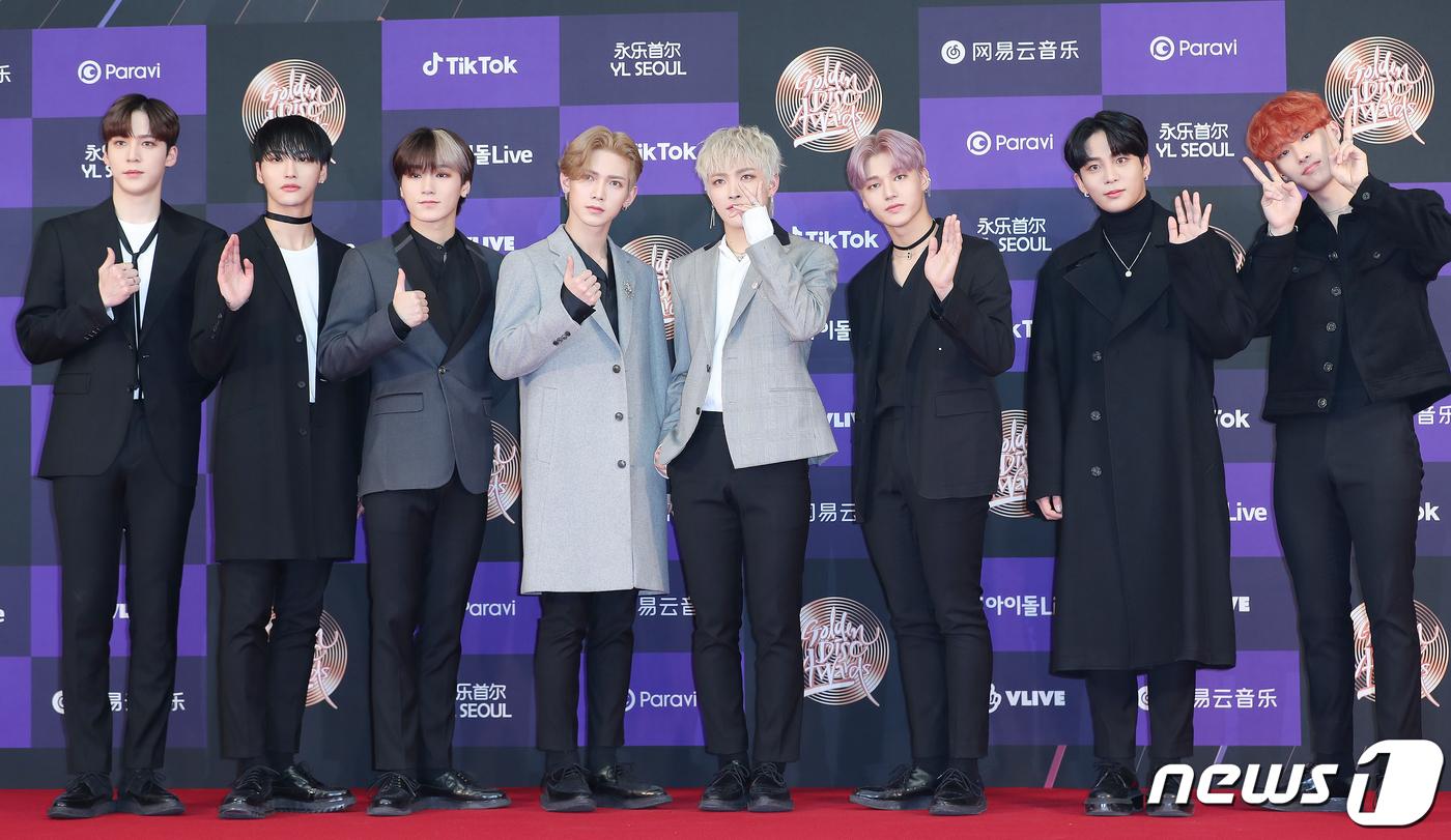 ATEEZ於2020年參與當屆金唱片獎。(圖/news1提供)