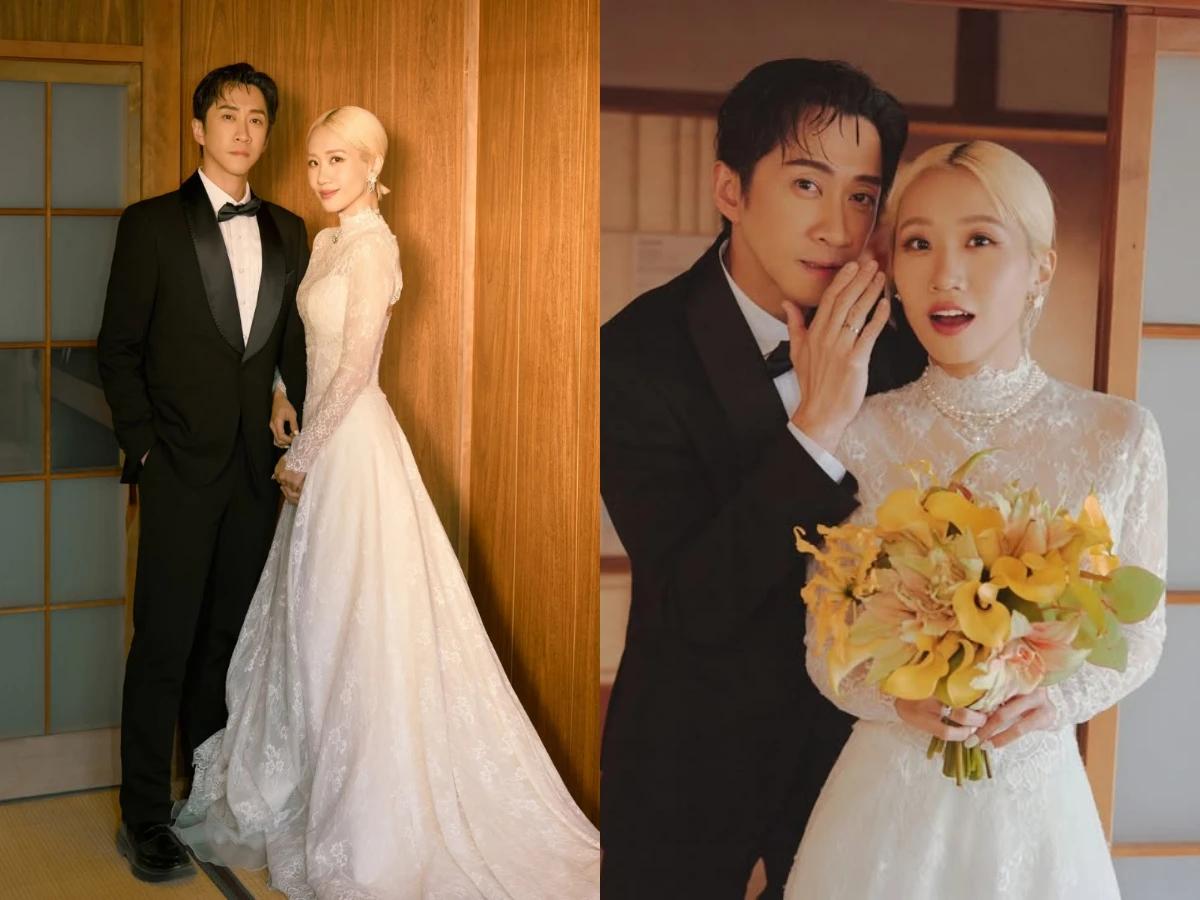小高領蕾絲婚紗既典雅又充滿情感層次!(圖/翻攝自IG@sunnygirl800424、Demetrios Bridal Room)