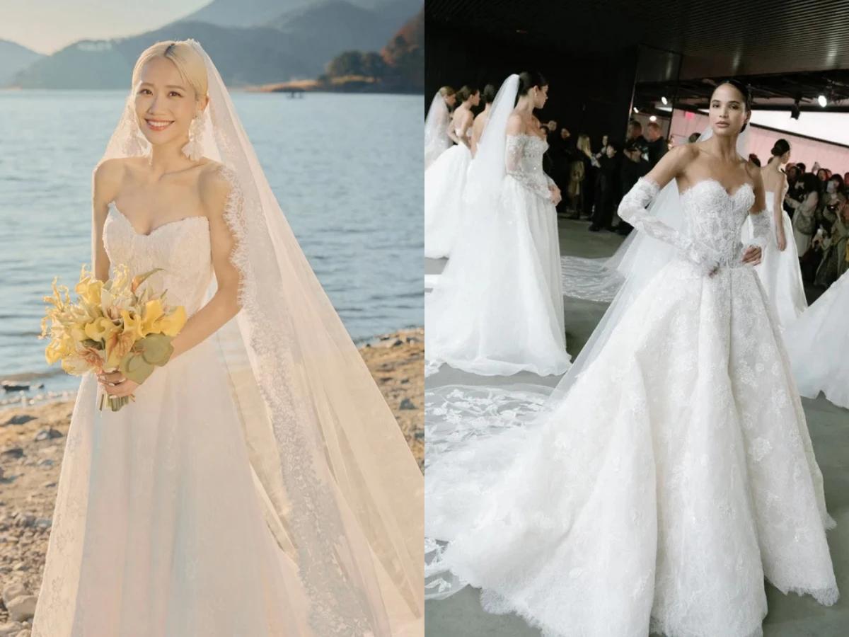 蕾絲馬甲婚紗展現十足氣場!(圖/翻攝自IG@sunnygirl800424、Demetrios Bridal Room)