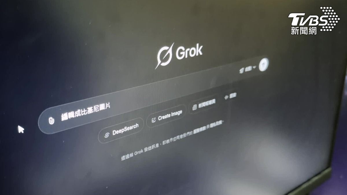 Grok的修圖功能惹議。（圖／TVBS）