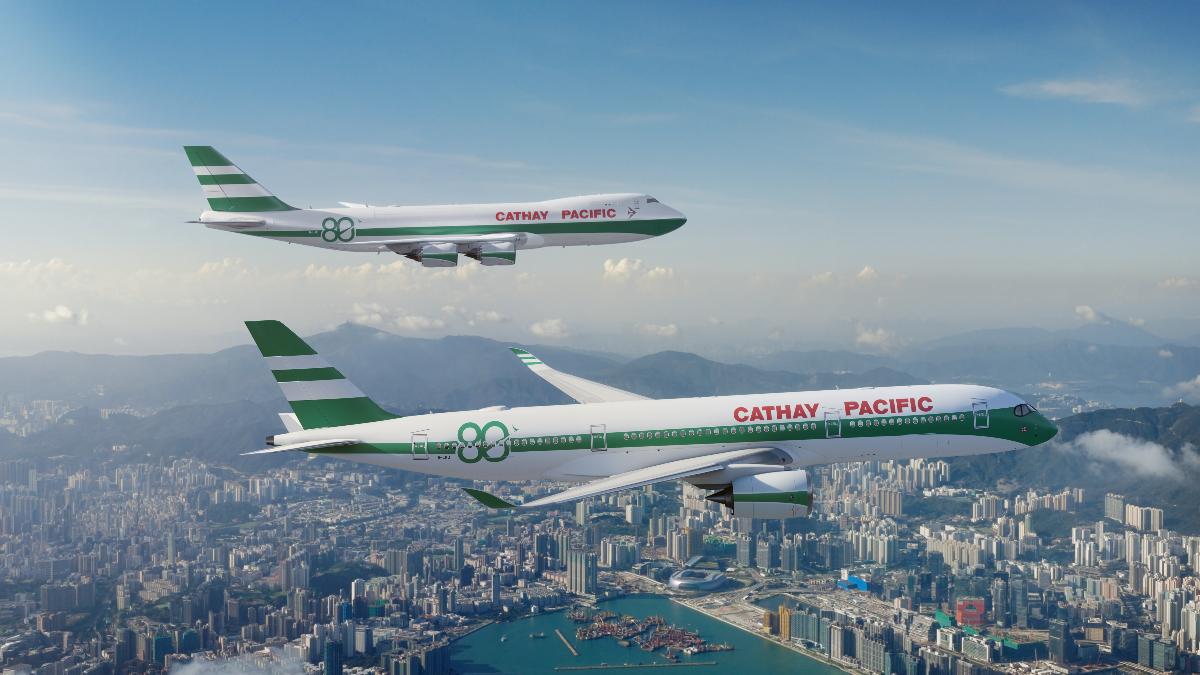 國泰航空80周年慶吹復古風!「生菜三明治」塗裝班機再現
