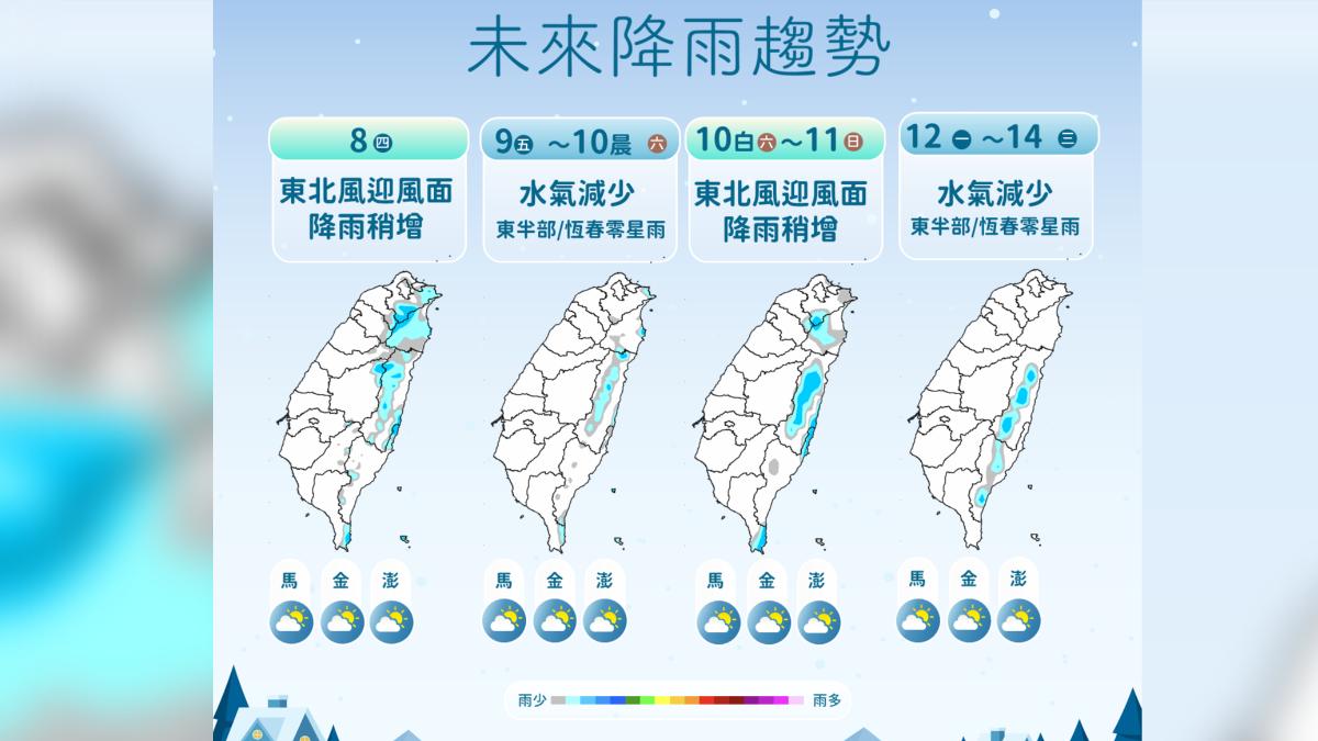 未來降雨趨勢。(圖/氣象署)