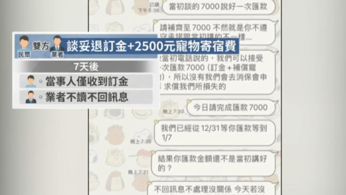 旅客控訴業者沒有匯寵物寄宿費。（圖／翻攝爆料公社）