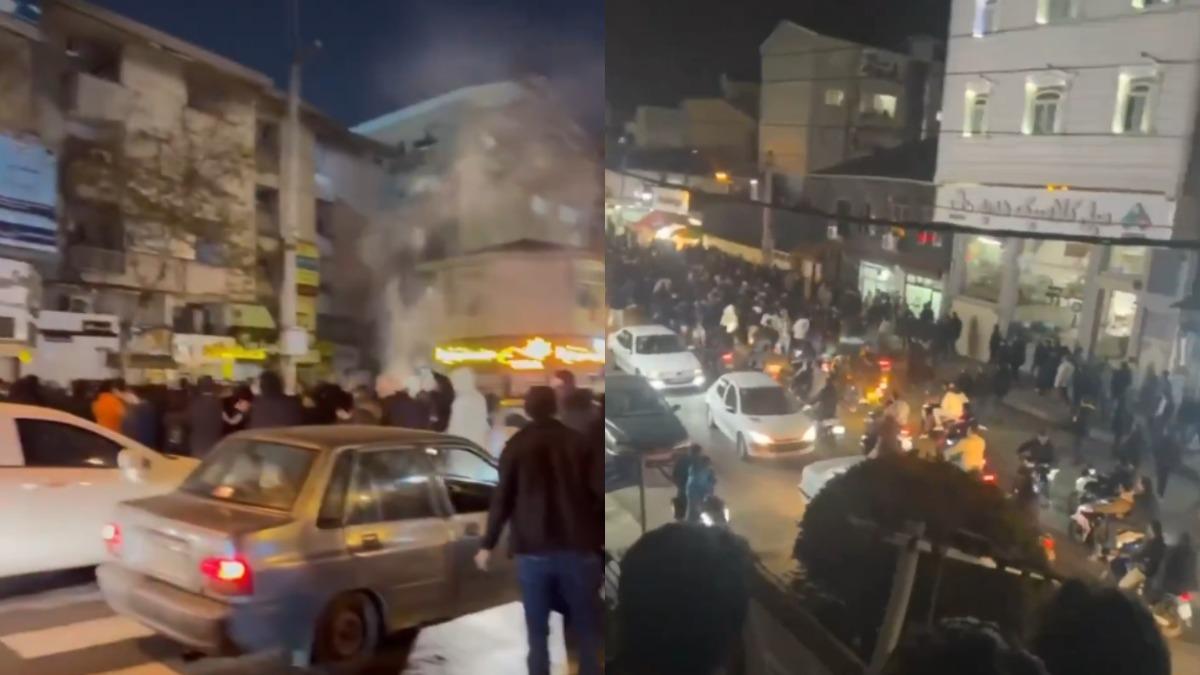 伊朗自2025年12月28日爆發大規模抗議，民眾與政府發生嚴重暴力衝突。(圖／翻攝自X@Javanmardi75)