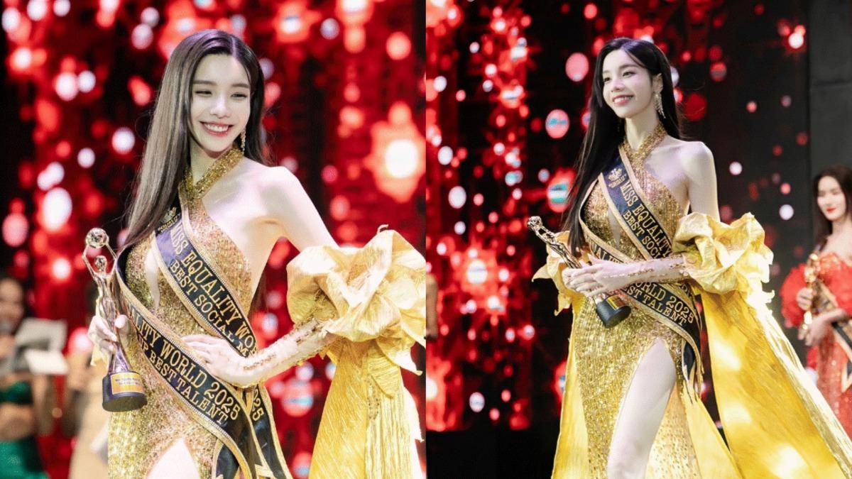愛里去年在國際跨性別選美比賽中獲得第四名的亮眼成績。(圖/翻攝自Instagram/allie.liao)