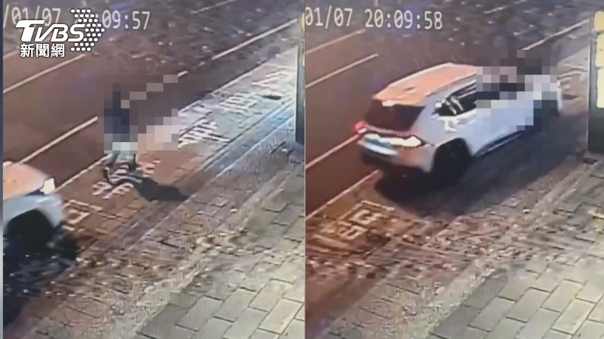 屏東自由路一名男子好端端走在路上,卻突然被後方車輛撞擊,而且車輛幾乎沒有減速(圖/TVBS)